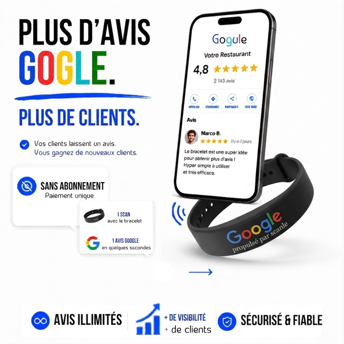 Bracelet Avis Google- Scanle