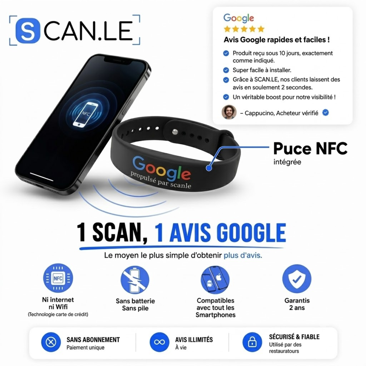 Bracelet Avis Google- Scanle